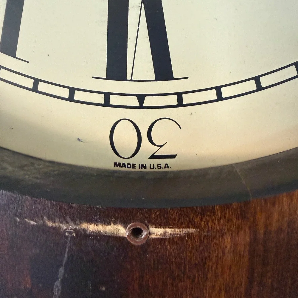 Verichron Regulator Wall Clock Vintage Wood Octagon Key Wind Pendulum USA